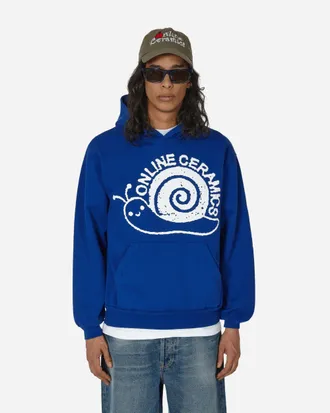 Online Ceramics Snail Logo Hoodie Blue