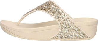 FitFlop Lulu Glitter Toe-post - Dames - Sleehakken - Beige - 40 EU - Schoenen