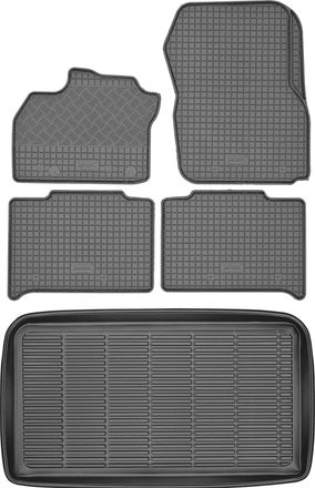 OEM Juego De Alfombrillas De Goma Para Renault Zoe Hatchback Del 2013 + Alfombrilla Para El Maletero