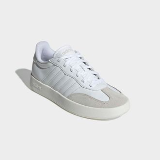 adidas Sneaker ADIDAS SPORTSWEAR BARREDA, Herren, Gr. 38,5, weiss (cloud wei&szlig;, cloud wei&szlig;, grau one), Leder, Synthetik, Schuhe Sneaker, inspiriert vom Design
