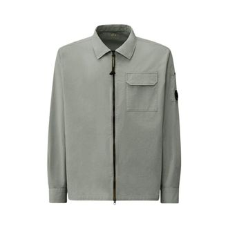 C.P. Company Light Jackets, male, Blue, Size: XL Surchemise Gabardine
