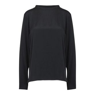 ottod'Ame Long Sleeve T-Shirts, female, Black, 2XS, Crepe Long Sleeve T-shirt