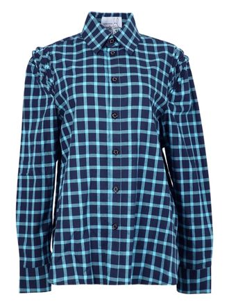 Natasha Zinko checked cotton shirt - Blue