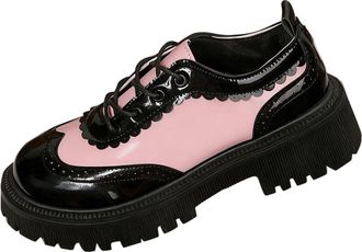 Generic Pink Women S Everyday Loafers Featuring Round Toe and Thick Heel for Outdoor Indoor Activities