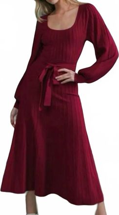 Flying Tomato Luella Knit Midi Dress In Sweet Wine