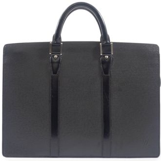 Louis Vuitton Taiga Black Taiga Leather Briefcase (Pre-Owned)