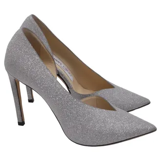 Jimmy Choo London Sophia 100 Pumps in Silver Glitter