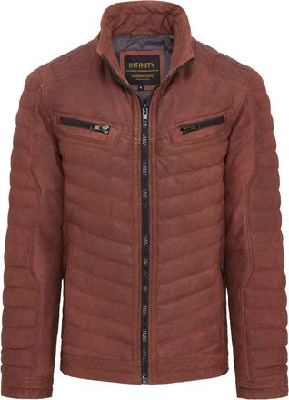 Infinity Leather Mens Quilted Puffer Leather Bomber Jacket - Torpoint