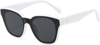 Generic Mens Large Frame Sunglasses Outdoor Womens Commuter Decorative Sun Glasses(White)