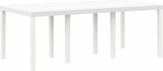 vidaXL Mesa De Jard&iacute;n Blanco 200 X 100 X 73 Cm Rat&aacute;n Sint&eacute;tico Vidaxl
