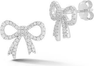 Glaze Jewelry Bow Cubic Zirconia Stud Earrings in Silver at Nordstrom Rack