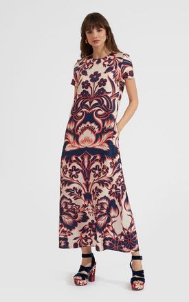 La DoubleJ Swing Dress in Va-Va Plac&eacute;e White at Nordstrom, Size Xx-Small It