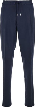 Lardini Blue Pants With Elastic Waist And Drawstring In Cotton Man
