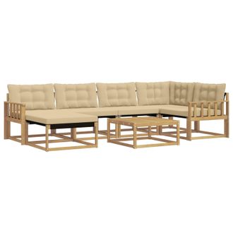 vidaXL Conjunto De Sof&aacute;s De Exterior 7 Pcs Y Beige 79 X 79 X 37 Cm Vidaxl