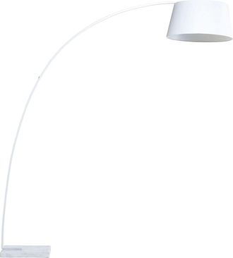 Beliani Lampada Da Terra In Metallo Bianco 234 Cm Paralume Benue