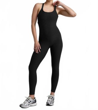 Beyond Yoga Play The Angles Jumpsuit In Darkest Night