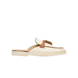 Scarosso Lucrezia Tassel Muiltje - Dames - Slip ons - Beige - 35 EU - Leer - Schoenen