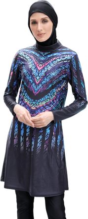 Generic Modest Swimwear for Women, Muslim Swimsuit Beachwear Islamic Full Coverage Burkini 3-Piece Swimming Costume with Hijab (UK, Alpha, L, Regular, Regular