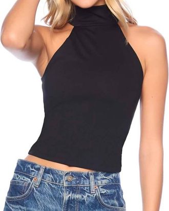 Susana Monaco Mock Neck Sleeveless Top In Black