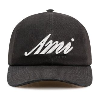 Ami Caps, male, Black, Size: ONE SIZE Cotton Felt Patch Cap