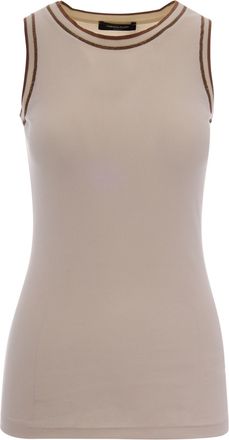Fabiana Filippi Slim-Fit Ribbed Jersey Tank Top with Organic Cotton Trim