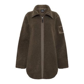 Didriksons 1913 Fitness, Dames, Bruin, XL, Polyester, Gezellig Fleece Jas met Rits
