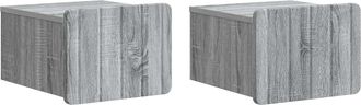 vidaXL Mesita De Noche De Pared 2 Uds. Gris Sonoma 33 X 34,5 X 24 Cm Vidaxl