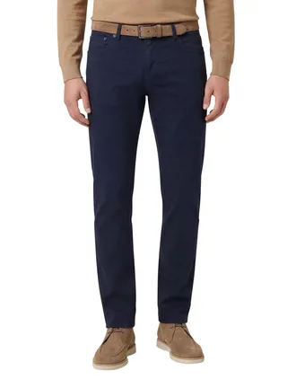 Brax Pantalon Brax Chuck donkerblauw effen katoen