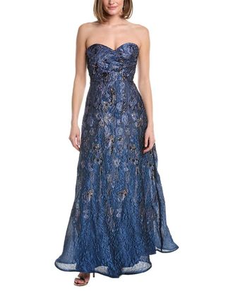 Rene Ruiz Sweetheart Brocade Column Gown