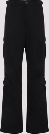 Balenciaga Womens Black Cargo Pants In Cotton Blend - Size Medium