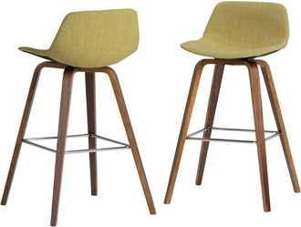 Simpli Home Set Of 2 Randolph Mid Century Modern 28In Bentwood Counter/ Bar Height Stools