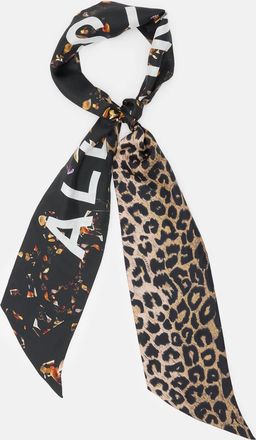 AllSaints Silk Kateri Silk Logo Printed Skinny Scarf, Size: One Size