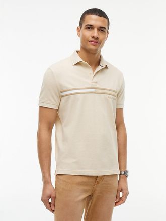 Tommy Hilfiger Mens Regular Fit Signature Flag Stripe Polo - Cream Heather - XXXL