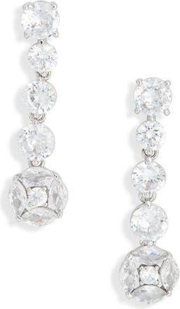 Nadri Linear Drop Earrings in Rhodium at Nordstrom Rack