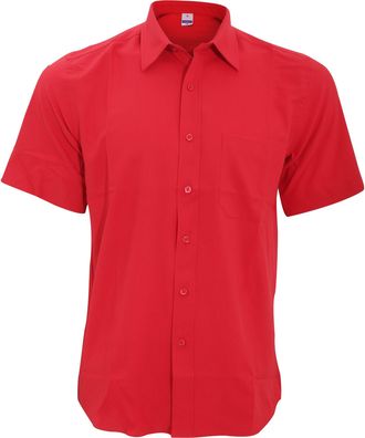 Henbury Mens Wicking Short Sleeve Work Shirt (2XL) (Classic Red)