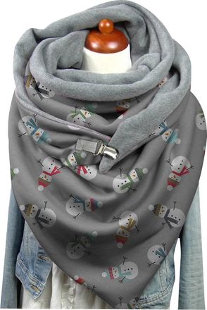 Generic warehouse deals clearance returns Scarves for Women Uk Button Winter Christmas Fashion Soft Print Scarves Casual Warm Wrap Shawls Scarf ladies scarfs 