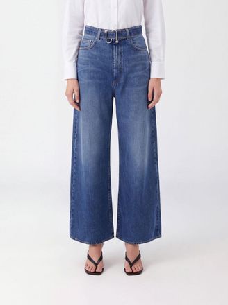 Sportmax Jeans wide leg Procida a vita alta in denim con cintura regolabile