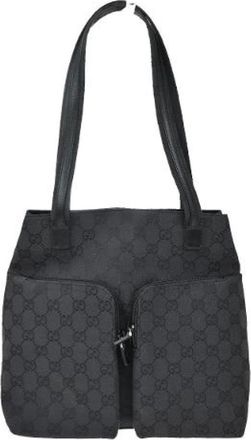 Gucci Pre-owned Tote Bags, female, Black, Size: ONE SIZE Pre-owned Canvas Tote Bag