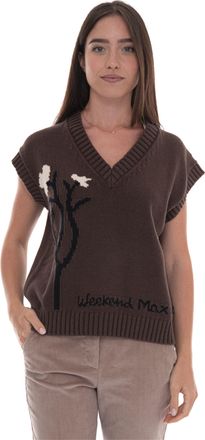 Max Mara Gilet in maglia Crusca Marrone Weekend Max Mara Donna