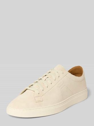 HUGO BOSS Low Top Sneaker aus reinem Rindnubuk Modell Kieran_Tenn_wcsd in Offwhite, Gr&ouml;&szlig;e 40