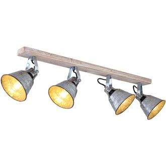 Globo Lighting Foco - Gunther I - Gris Natural - Madera Metal - Foco De - Globo