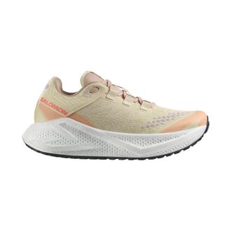 Salomon Womens Aero Glide 3 Grvl Running Shoes In Shortbread/white/fusion Coral