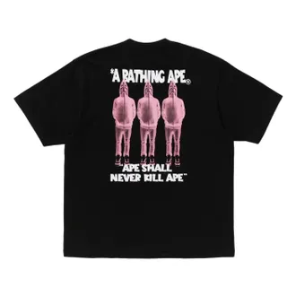 A Bathing Ape Shark Seijin a Bathing Ape Logo T-Shirt Black 0ZXTEM312101QBKX