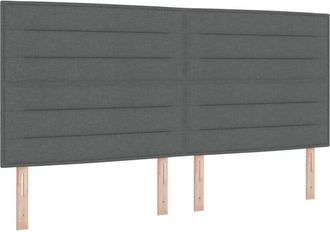 vidaXL Cabecero Led Con Luces De Tiras Led Gris Oscuro 200 Cm Tela Vidaxl