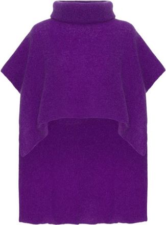 Americandreams Bella Poncho - Dames - Coltruien - Paars - ONE Size - Wol - Truien & Vesten