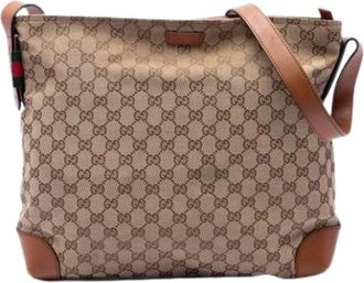 Gucci Pre-owned Canvas gucci-bags - Dames - Vintage Schoudertas - Beige - ONE Size - Vintage