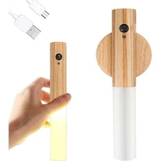 OEM Lampada Da Parete In Legno, Luce Notturna Con Sensore Di Movimento, Wireless, Ricaricabile, Magnetica, Lampada Da Parete A Batteria Con Interruttore P
