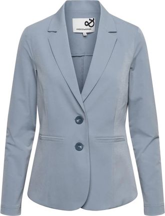 &Co Woman Phileine Travel Blazer - Dames - Blazers - Blauw - XL - Leer - Jassen