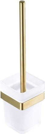 OEM Soporte Para Escobilla De Ba&ntilde;o, Acero Inoxidable 304, Vidrio Templado, Acabado Dorado Cepillado, Montaje En Pared, Ba&ntilde;o