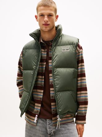 Tommy Jeans Steppweste TOMMY JEANS ALASKA DOWN VEST, Herren, Gr. XXL, pewter gr&uuml;n, Web, Obermaterial: 100% Polyester, unifarben, regular fit normal, Rundhals, Wes